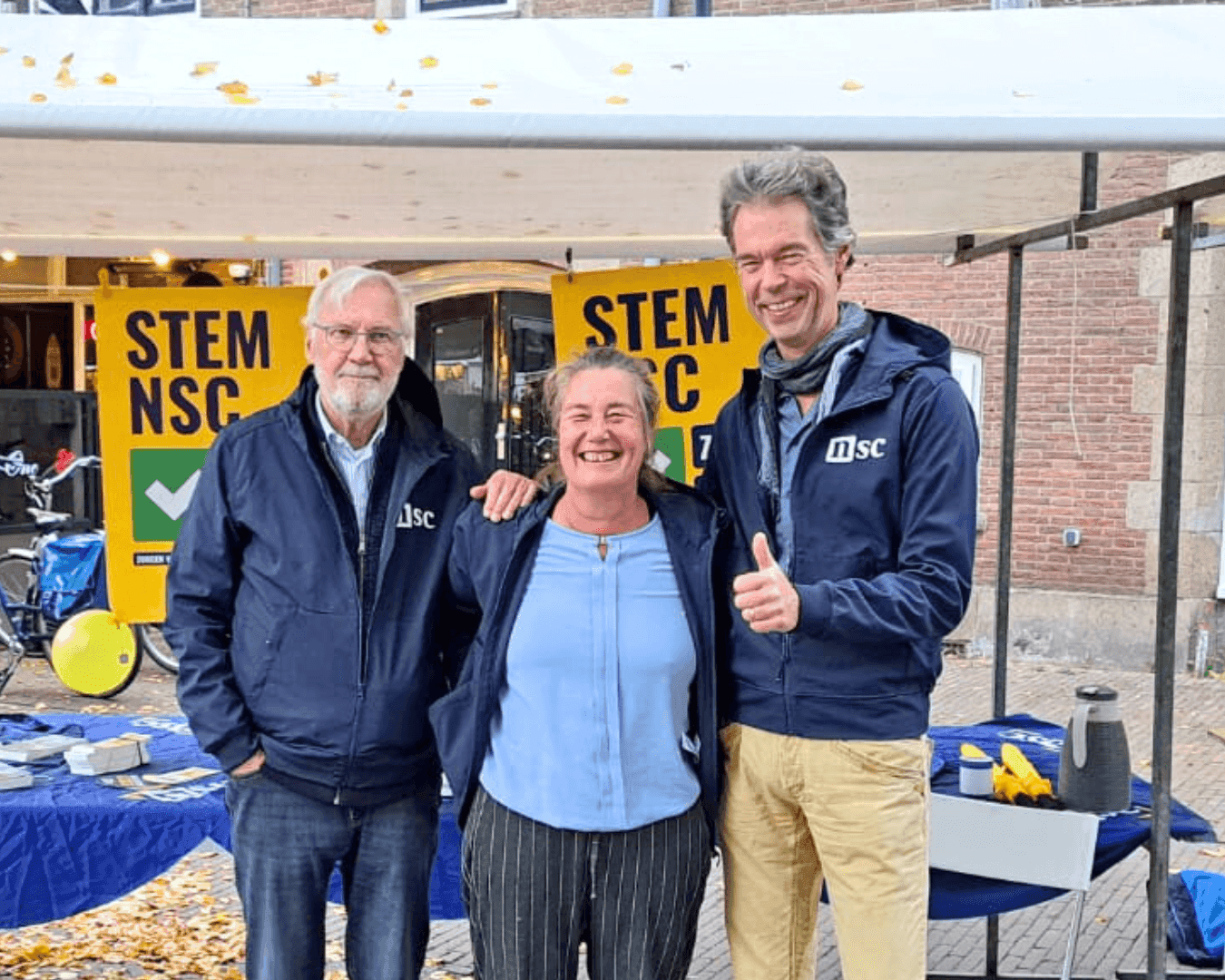 NSC op verkiezingsmarkt in Wageningen